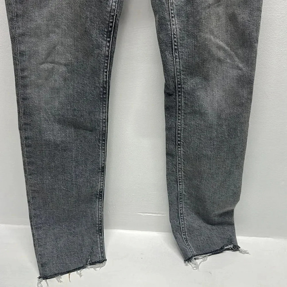 Agolde Nico Jeans Denim High Rise Slim Fit Button Fly Risk Light Gray Size 24 - Picture 5 of 11